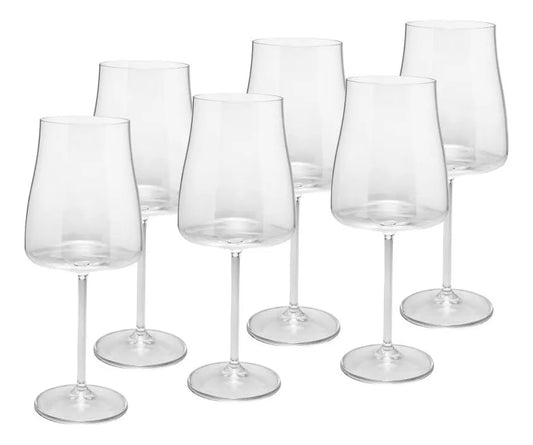 CJ 6 TACAS DE VINHO DE CRISTAL ECOLOGICO ALEX 600ML