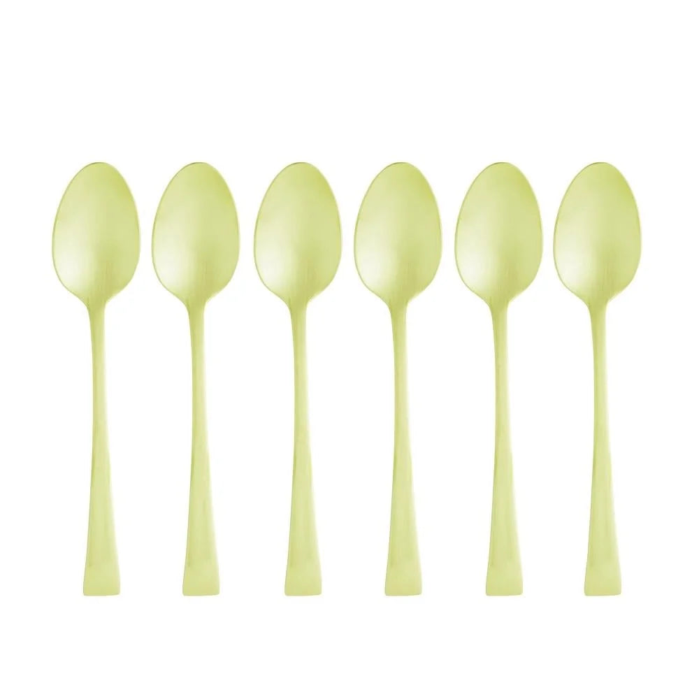 CJ 6 COLHERES ACO INOX P/CHA BERNA CHAMPANHE FOSCO