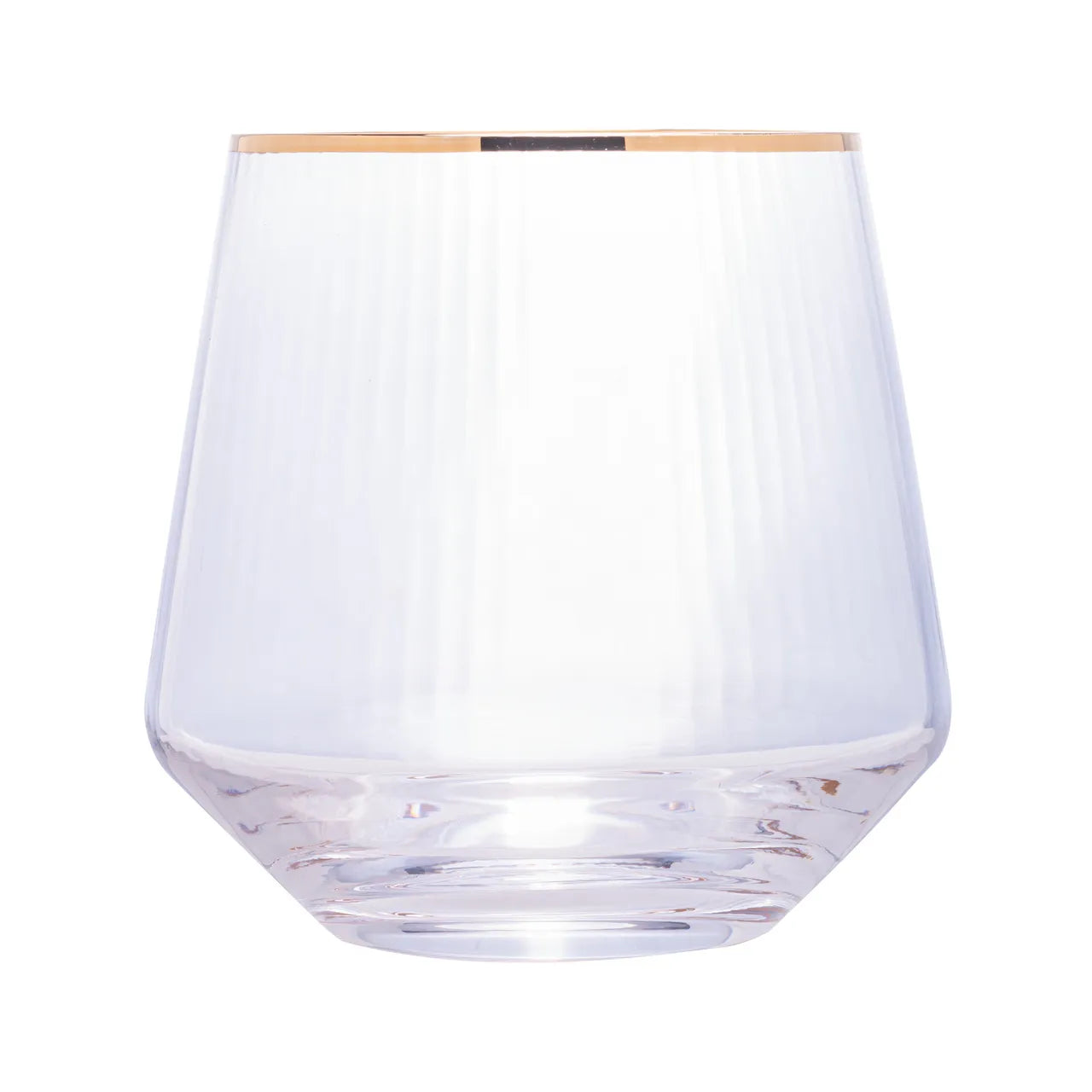CJ 2 COPOS BAIXOS DE VIDRO C/ FIO DE OURO LINES 330ML