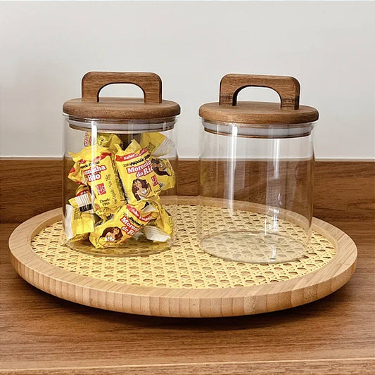 Porta Mantimento com Tampa em Bambu - DoceLar Loja