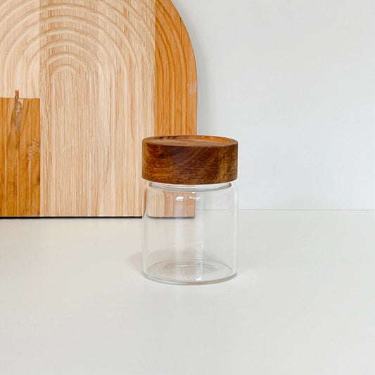 Porta Mantimento de Vidro com Tampa Bambu - DoceLar Loja