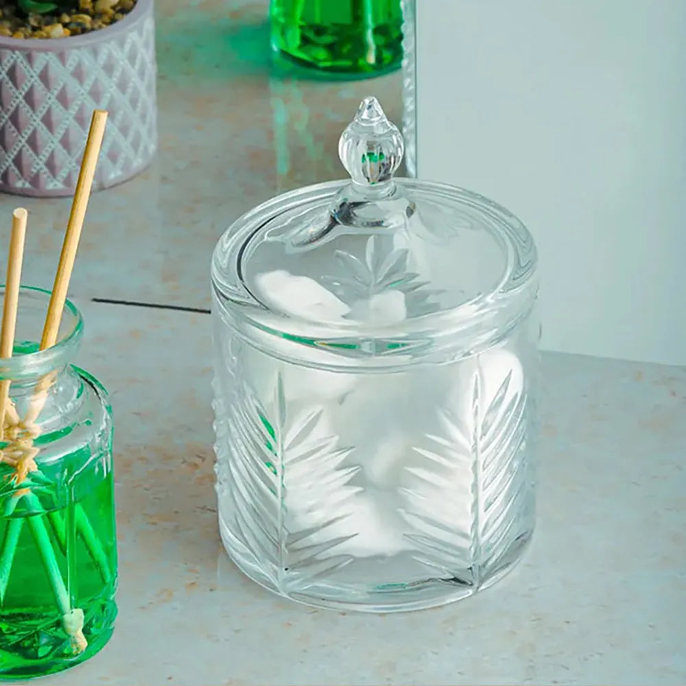 Potiche Decorativo De Cristal De Chumbo Palmeira - DoceLar Loja