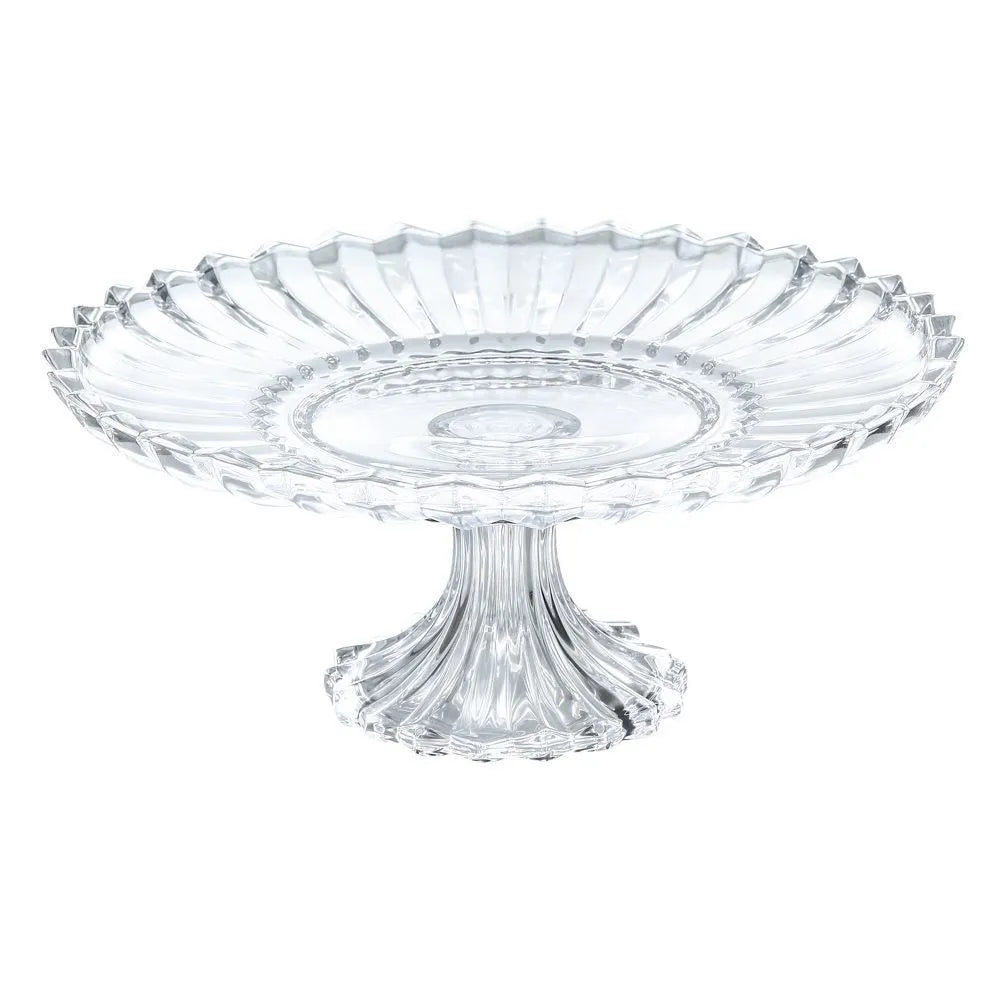 Prato De Bolo Com Pé Cristal Geneva - DoceLar Loja