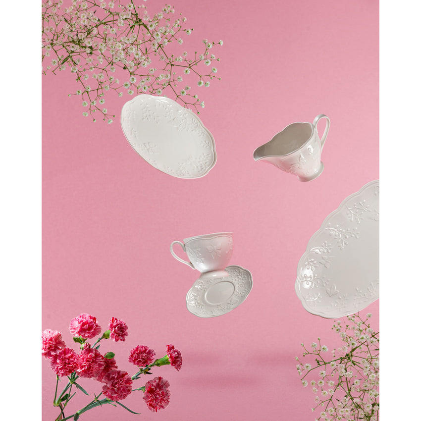 Prato para Sobremesa de Porcelana Butterfly Flower - DoceLar Loja