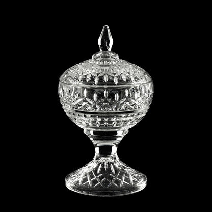 Potiche Decorativo Cristal de Chumbo c/Pé Lys