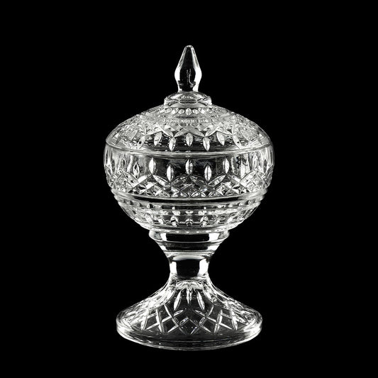 Potiche Decorativo Cristal de Chumbo c/Pé Lys