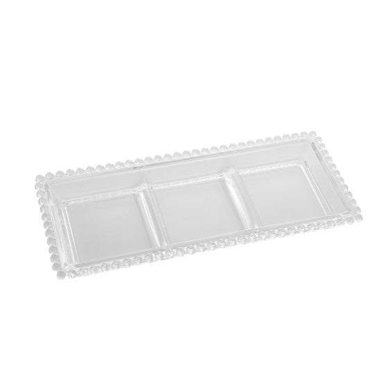 Petisqueira Cristal de Chumbo c/3 Divisões Pearl