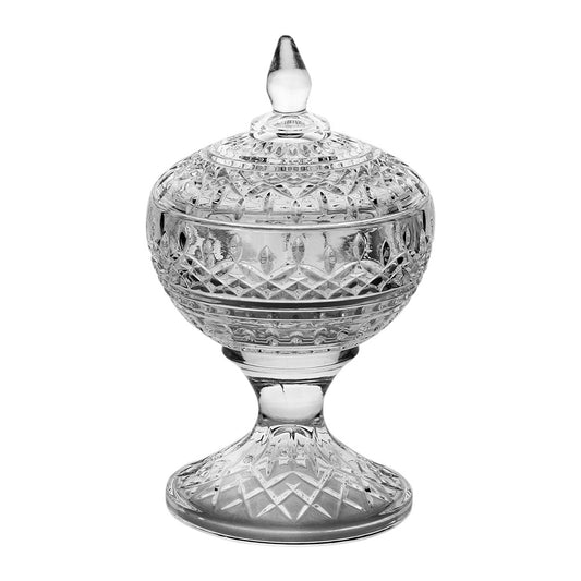 Potiche Decorativo Cristal de Chumbo c/Pé Lys