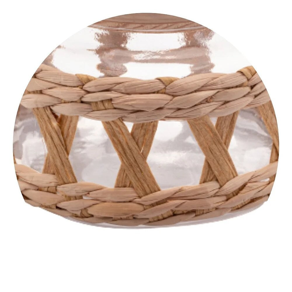 Pote de Vidro com Tampa de Madeira e Sisal-M - DoceLar Loja