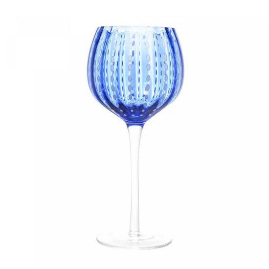 CJ 2 TACAS PARA VINHO DE VIDRO ORQUIDEA AZUL 450ML