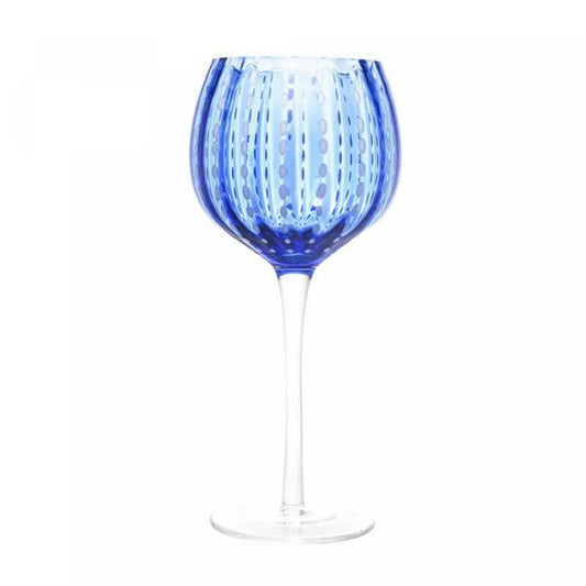 CJ 2 TACAS PARA VINHO DE VIDRO ORQUIDEA AZUL 450ML