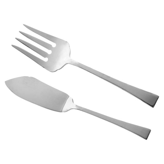 CONJUNTO 2 PEÇAS FACA E GARFO P/SERVIR DE AÇO INOX BERNA