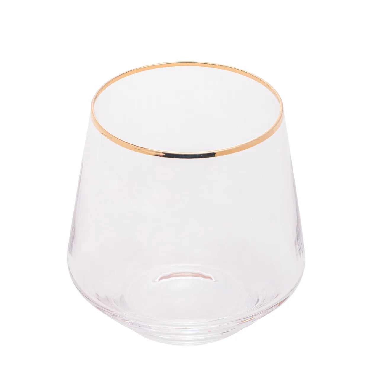 CJ 2 COPOS BAIXOS DE VIDRO C/ FIO DE OURO LINES 330ML