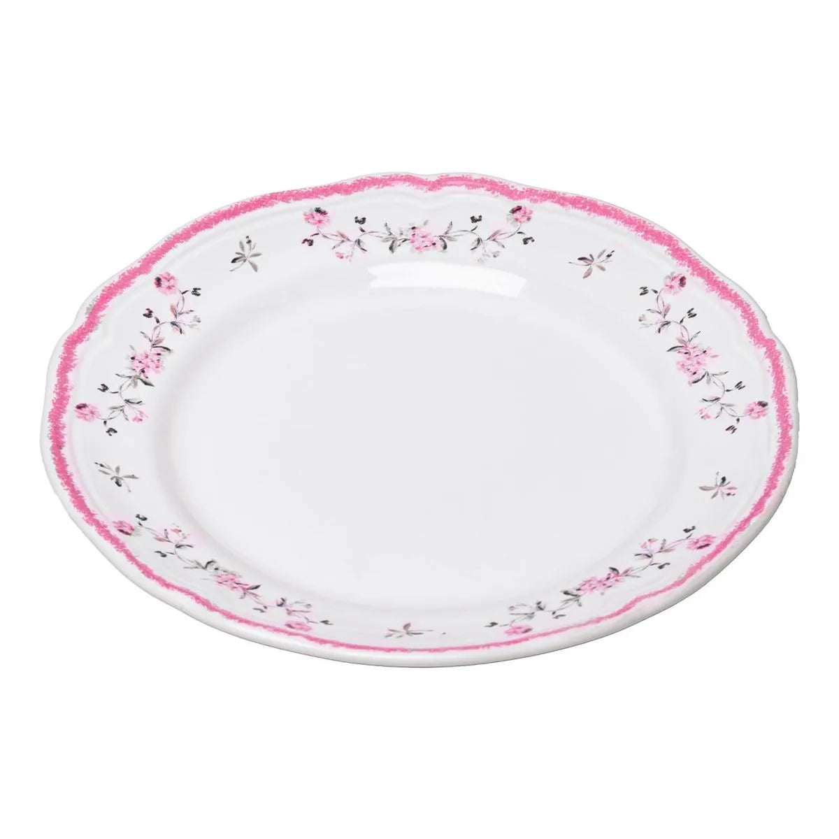 PRATO PARA SOBREMESA FLORESCER 19,5CM ROSA CERAMICA WOLFF
