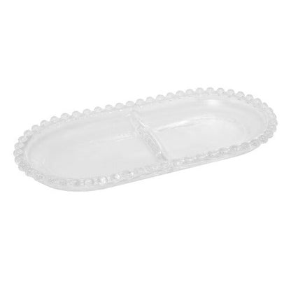 PETISQUEIRA DE CRISTAL COM DIVISÓRIA OVAL PEARL 24CM