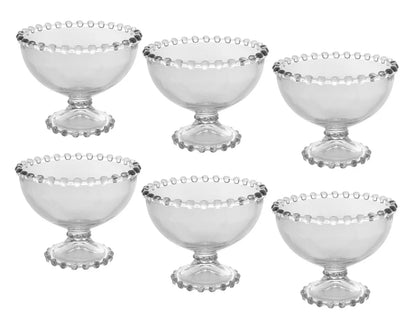 CJ 6 TAÇAS DE SOBREMESA DE CRISTAL PEARL 11CM X 9CM