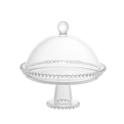 PRATO CRISTAL DE CHUMBO C/PE E TAMPA PEARL 20x18cm