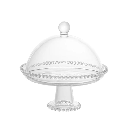 PRATO CRISTAL DE CHUMBO C/PE E TAMPA PEARL 20x18cm