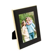 PORTA-RETRATO DE ACO INOX COM VIDRO PRETO 10CM X 15CM