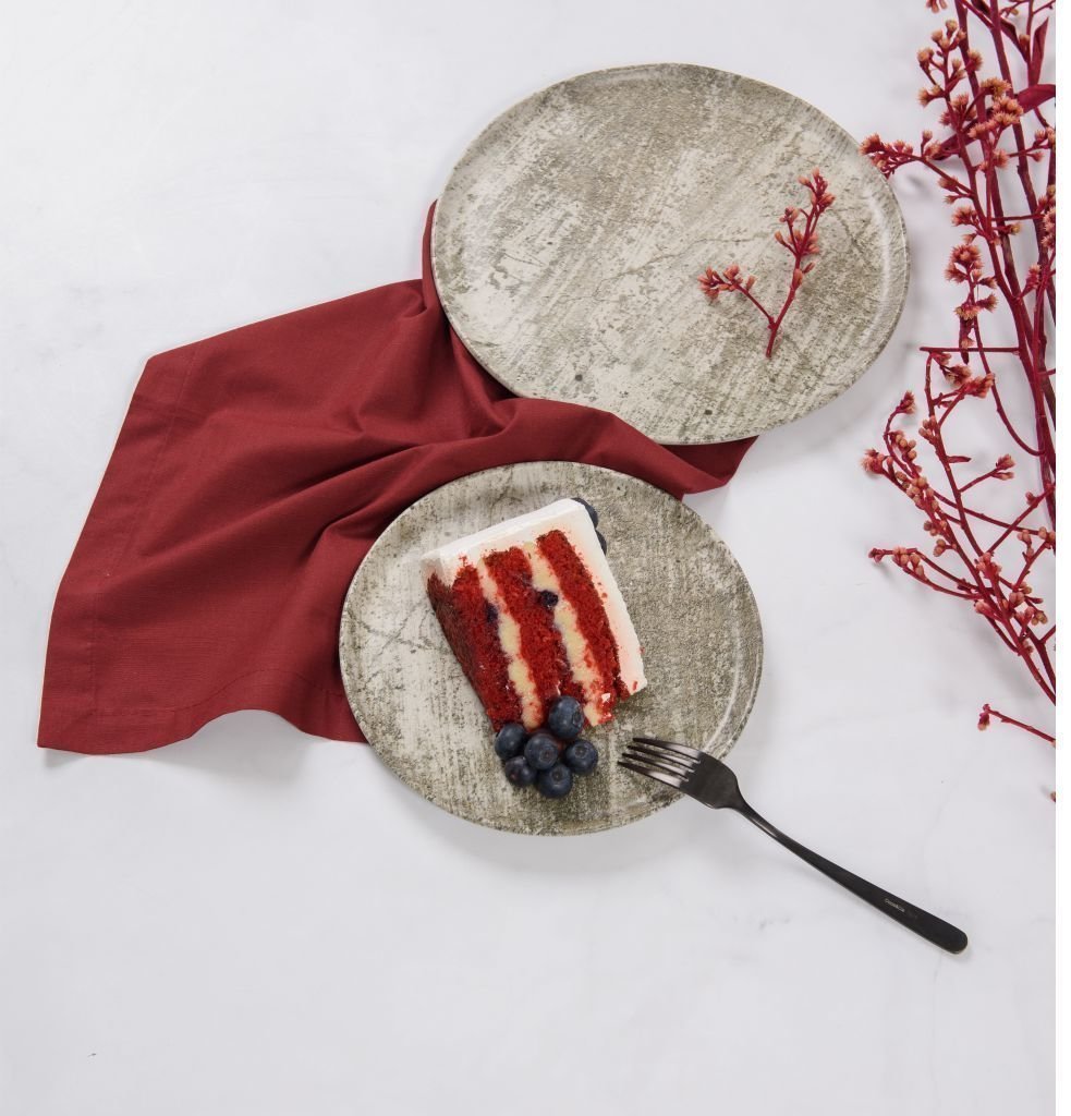 Prato de Sobremesa Aquarelle Stone - DoceLar Loja