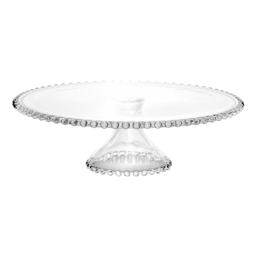 PRATO PARA BOLO PEARL COM PÉ DE CRISTAL 31CM X 11CM