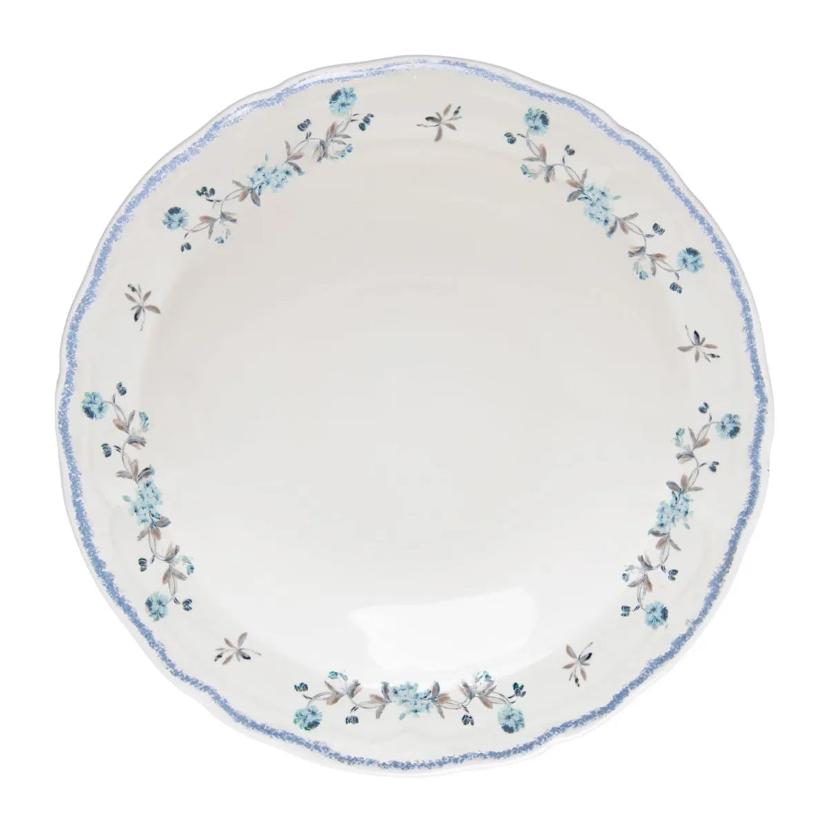 PRATO FUNDO FLORESCER 22CM AZUL CERAMICA WOLFF