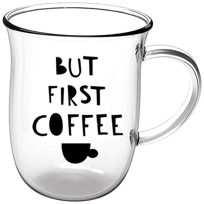 Jogo de 2 Xícaras Coffee Time em Vidro Borossilicato - DoceLar Loja