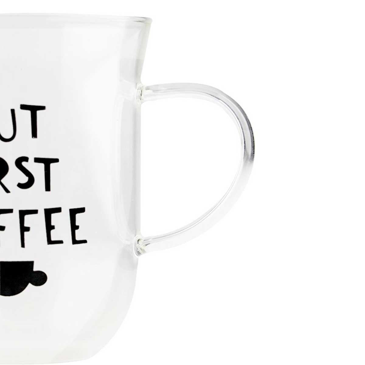 Jogo de 2 Xícaras Coffee Time em Vidro Borossilicato - DoceLar Loja