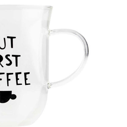 Jogo de 2 Xícaras Coffee Time em Vidro Borossilicato - DoceLar Loja