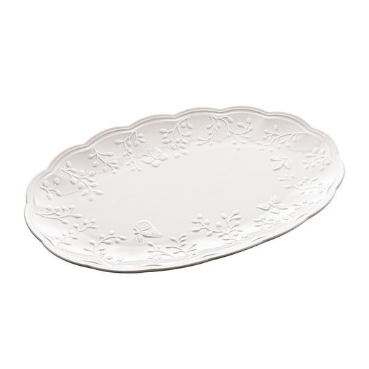 TRAVESSA DE PORCELANA NEW BONE BUTTERFLY FLOWER