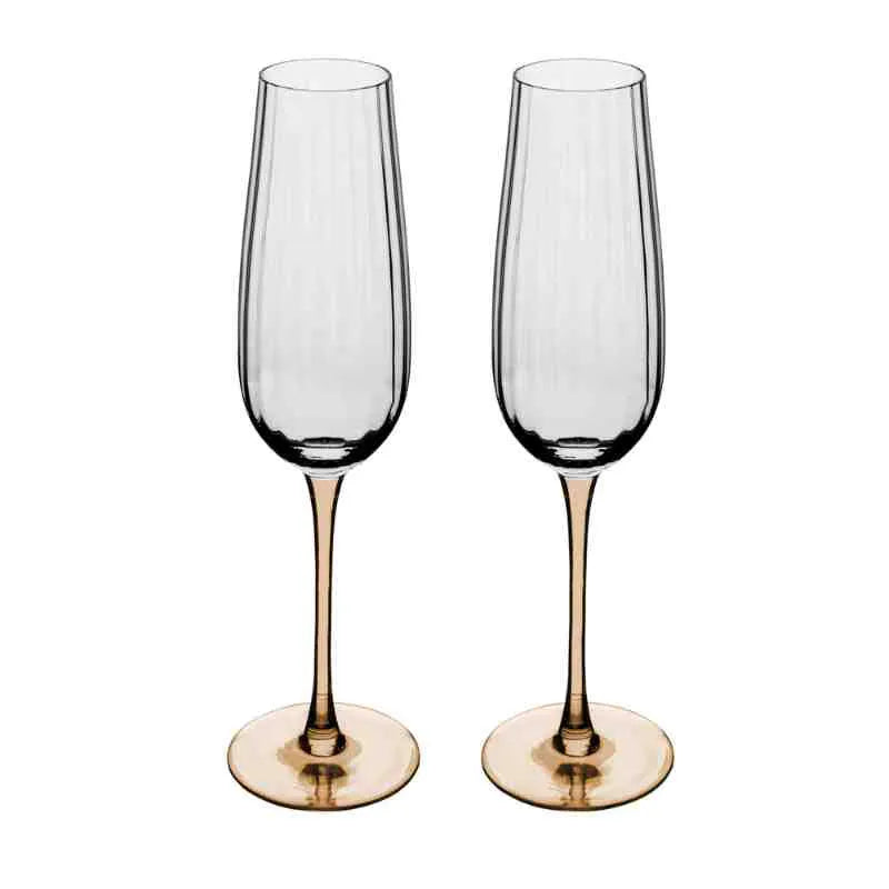 2 TAÇAS DE CHAMPANHE HASTE ÂMBAR CLASSIC 230ML