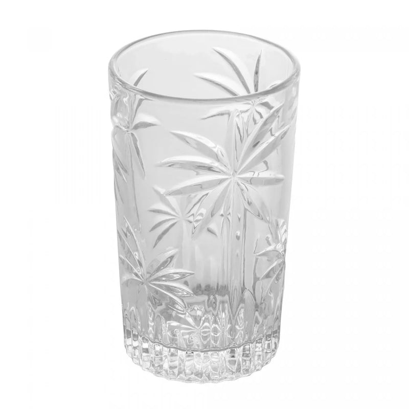 Conjunto 6 Copos Altos de Cristal Palm Tree 360ml - DoceLar Loja