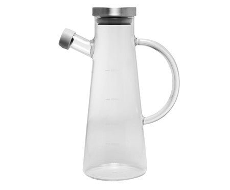 GALHETEIRO DE VIDRO BOROSILICATO COM TAMPA DE METAL SLIM 500ML