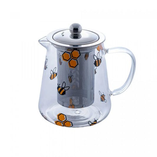 Chaleira de Vidro Borossilicato com Filtro de Aço Inox Bee 750ml - DoceLar Loja