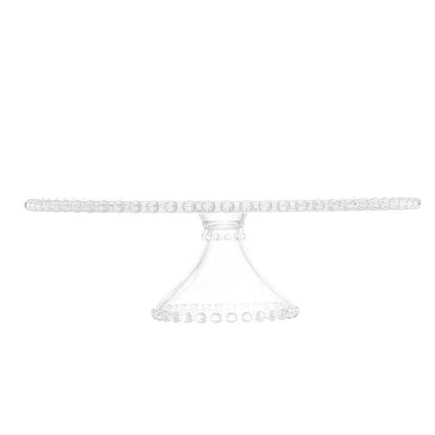 Prato para Bolo com Pé de Cristal Pearl