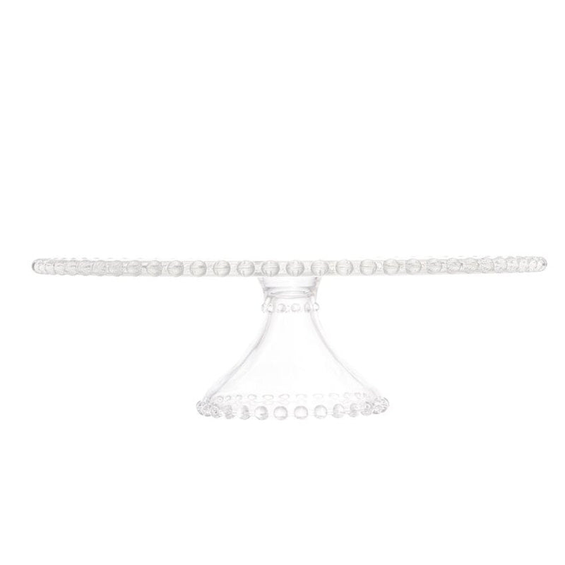 Prato para Bolo com Pé de Cristal Pearl