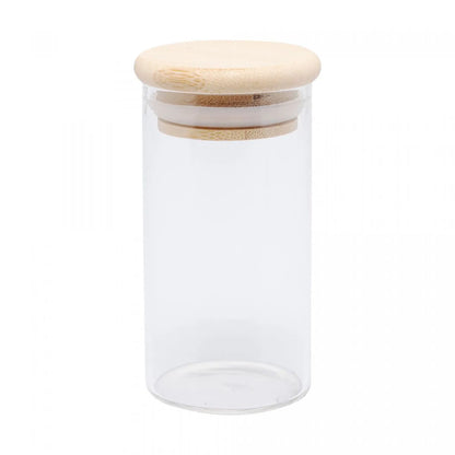 Porta Mantimento de Vidro Borossilicato com Tampa de Bambu 120ml - DoceLar Loja