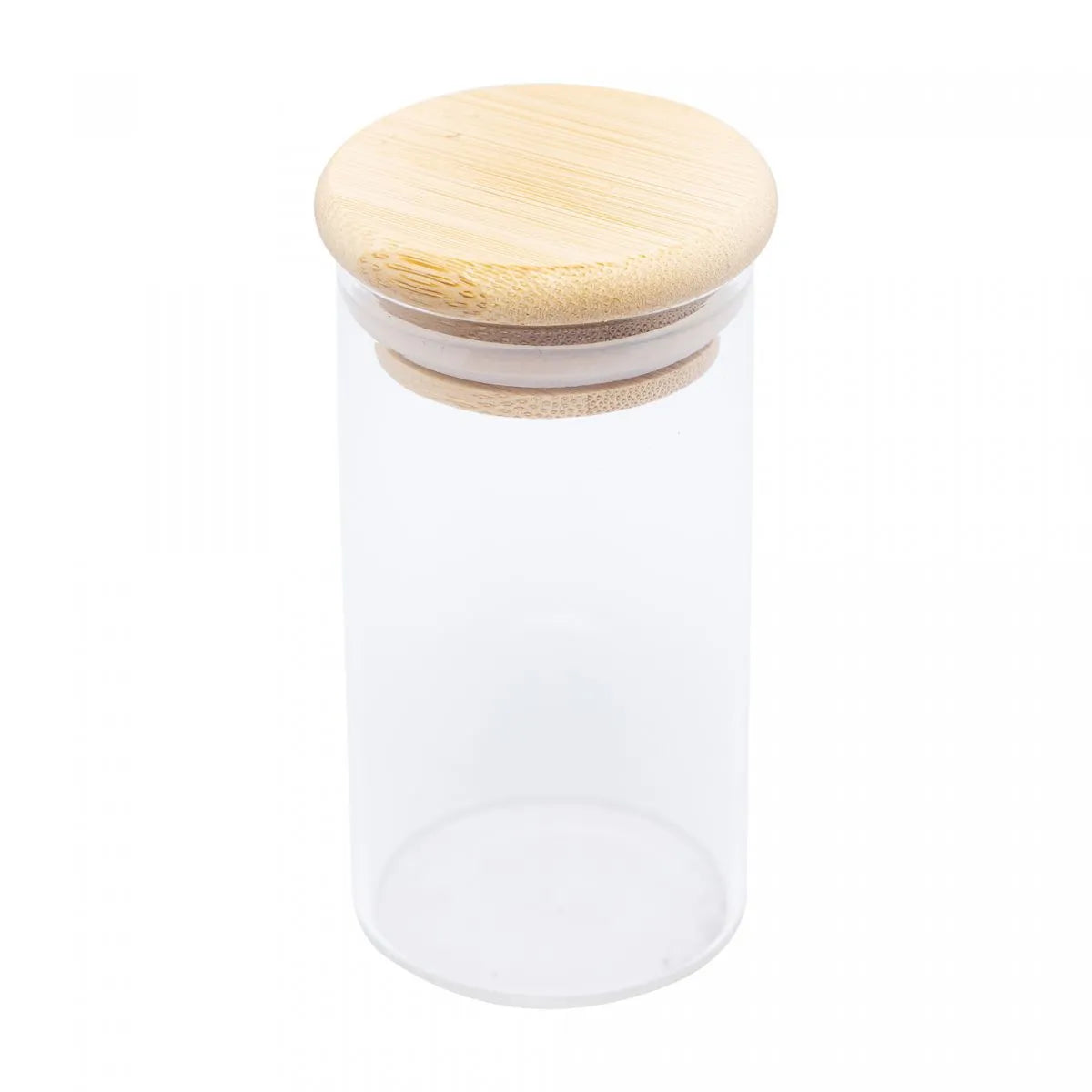 Porta Mantimento de Vidro Borossilicato com Tampa de Bambu 120ml - DoceLar Loja