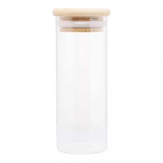 Porta Mantimento de Vidro Borossilicato com Tampa de Bambu 160ml - DoceLar Loja