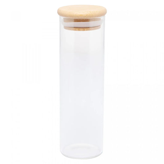 Porta Mantimento de Vidro Borossilicato com Tampa de Bambu 210ml - DoceLar Loja