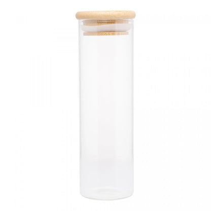Porta Mantimento de Vidro Borossilicato com Tampa de Bambu 210ml - DoceLar Loja