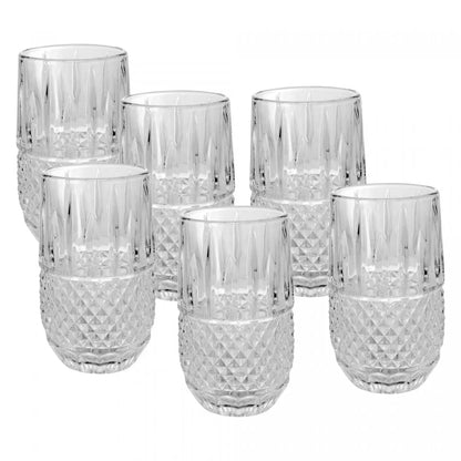 Conjunto 6 Copos Altos de Vidro Glasgow 350ml - DoceLar Loja
