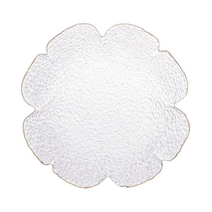 Bowl Cristal Martelado com Borda Dourada Taj Flor-G - DoceLar Loja