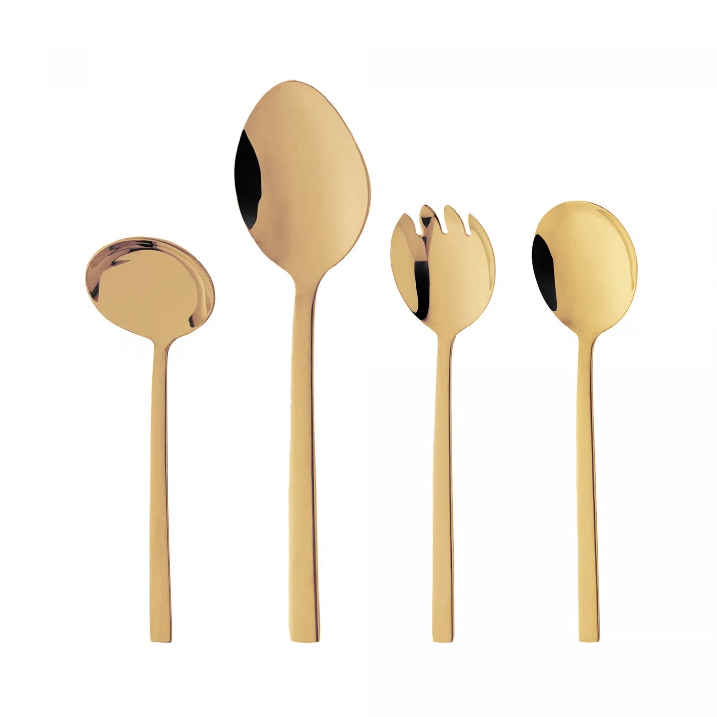 CJ 4 PEÇAS PARA SERVIR BERNA DOURADO AÇO INOX WOLFF