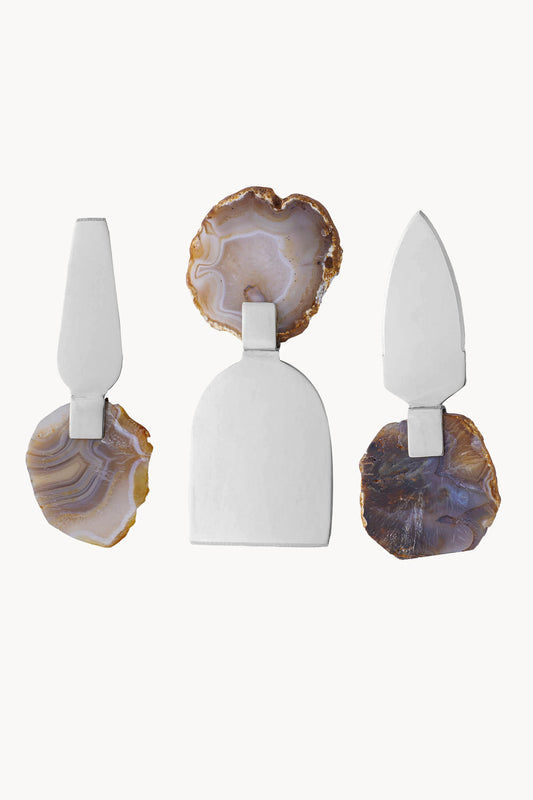 CONJUNTO 3 FACAS PARA QUEIJO DE ACO INOX AGATA