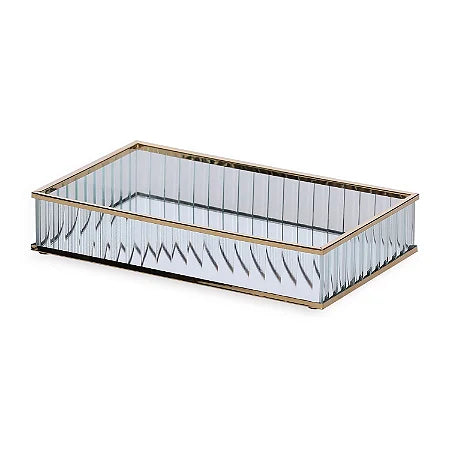 BANDEJA EM VIDRO COM ESPELHO