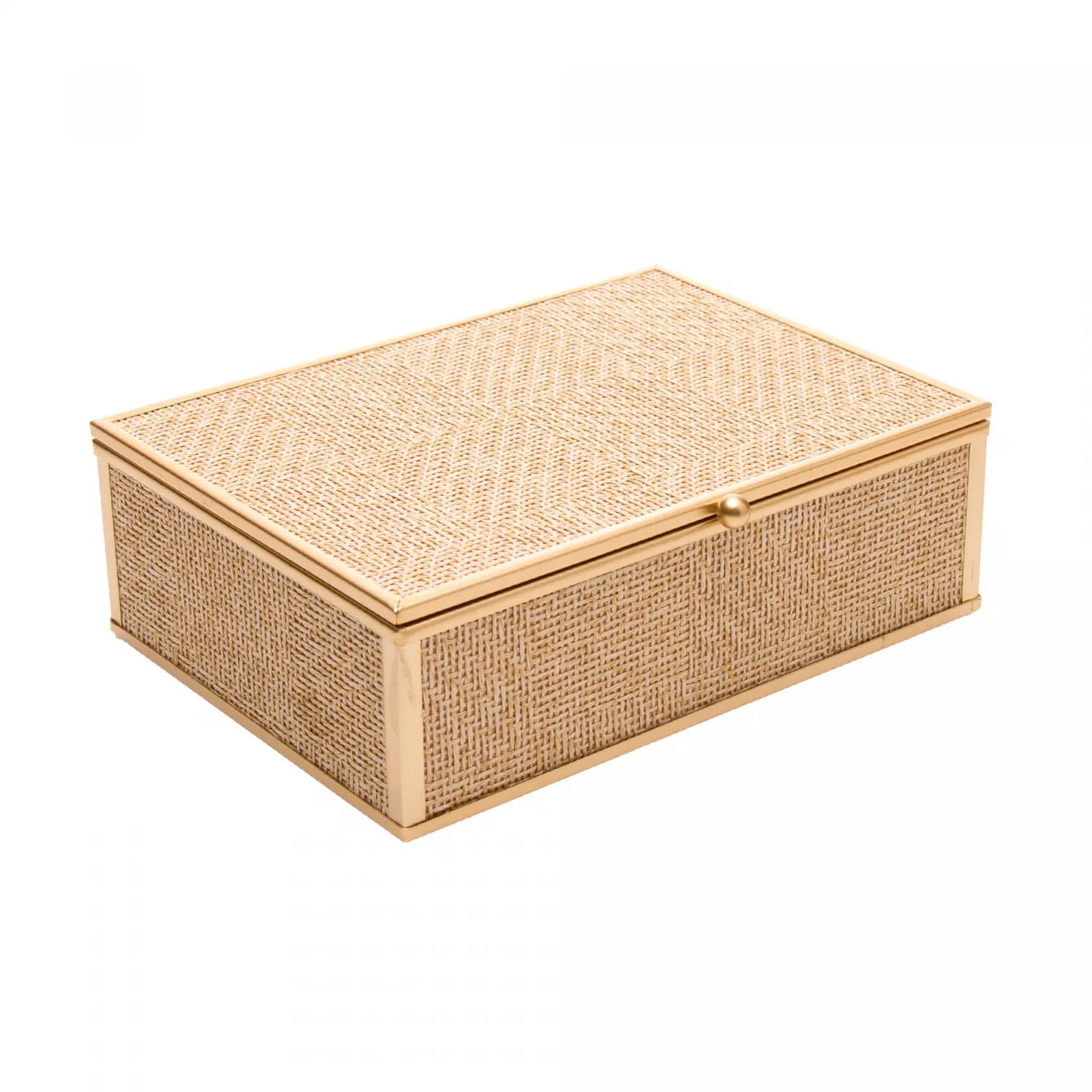 PORTA-JOIAS TOSCANA 18CM X 14CM X 5,5CM DOURADO METAL