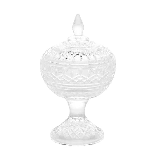 Potiche Decorativo Cristal C/ Pé Lys