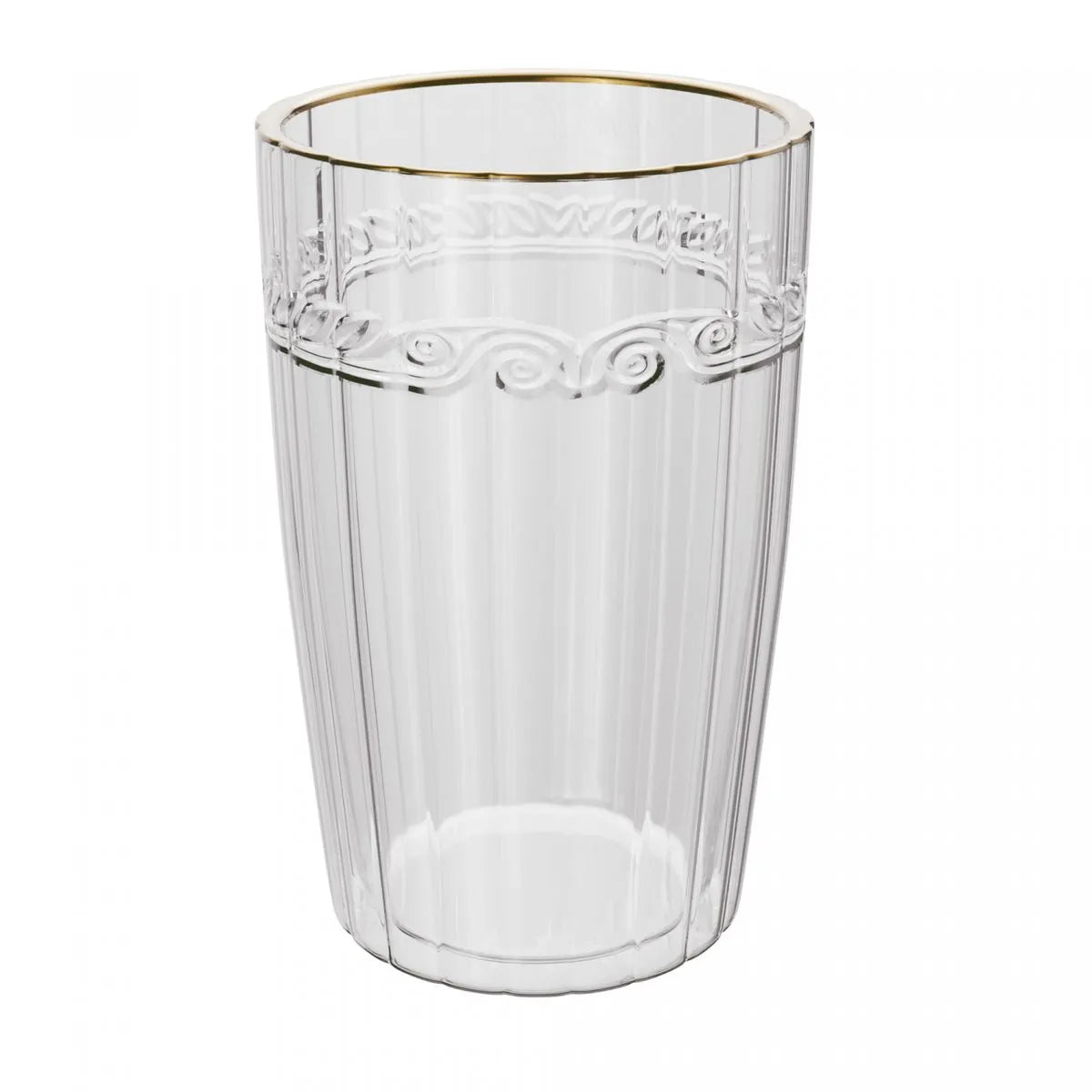 Jogo 6 Copos Altos de Cristal Ecológico com Fio de Ouro Imperial