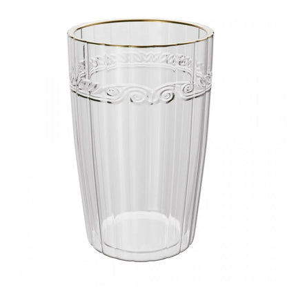 Jogo 6 Copos Altos de Cristal Ecológico com Fio de Ouro Imperial